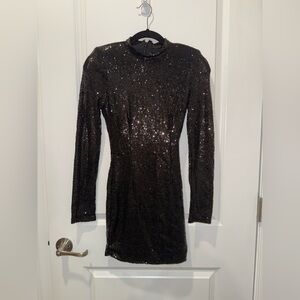 Fashionnova Women’s Black Sequin Dress Size Small Brand New With Tags Never Worn